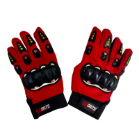 Перчатки с пальцами SPORTS с защитой красные (сенсорные)